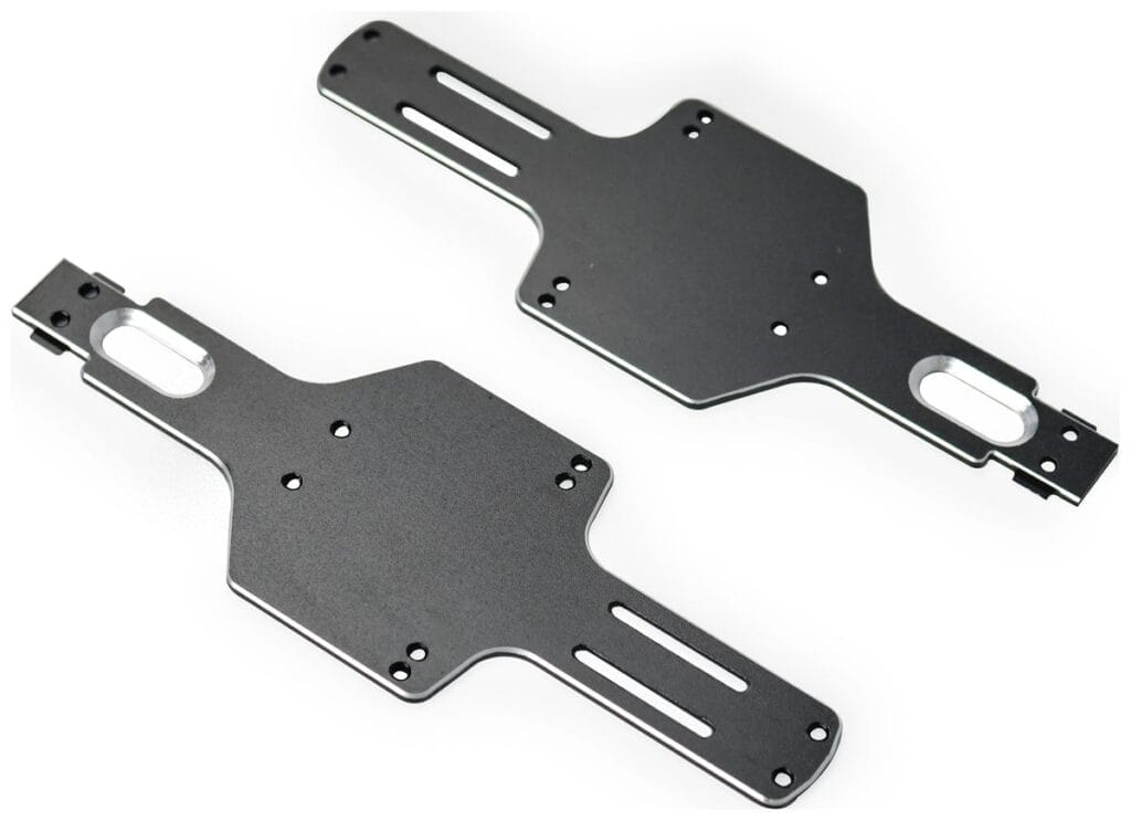 black anodized aluminum cnc flat chassis plates pair web