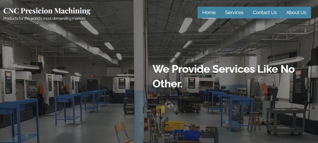 cnc-präzisionsbearbeitung website homepage