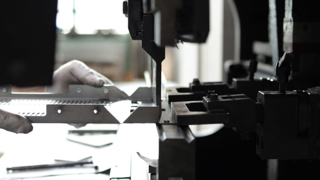 cnc press brake bending steel bracket silhouette