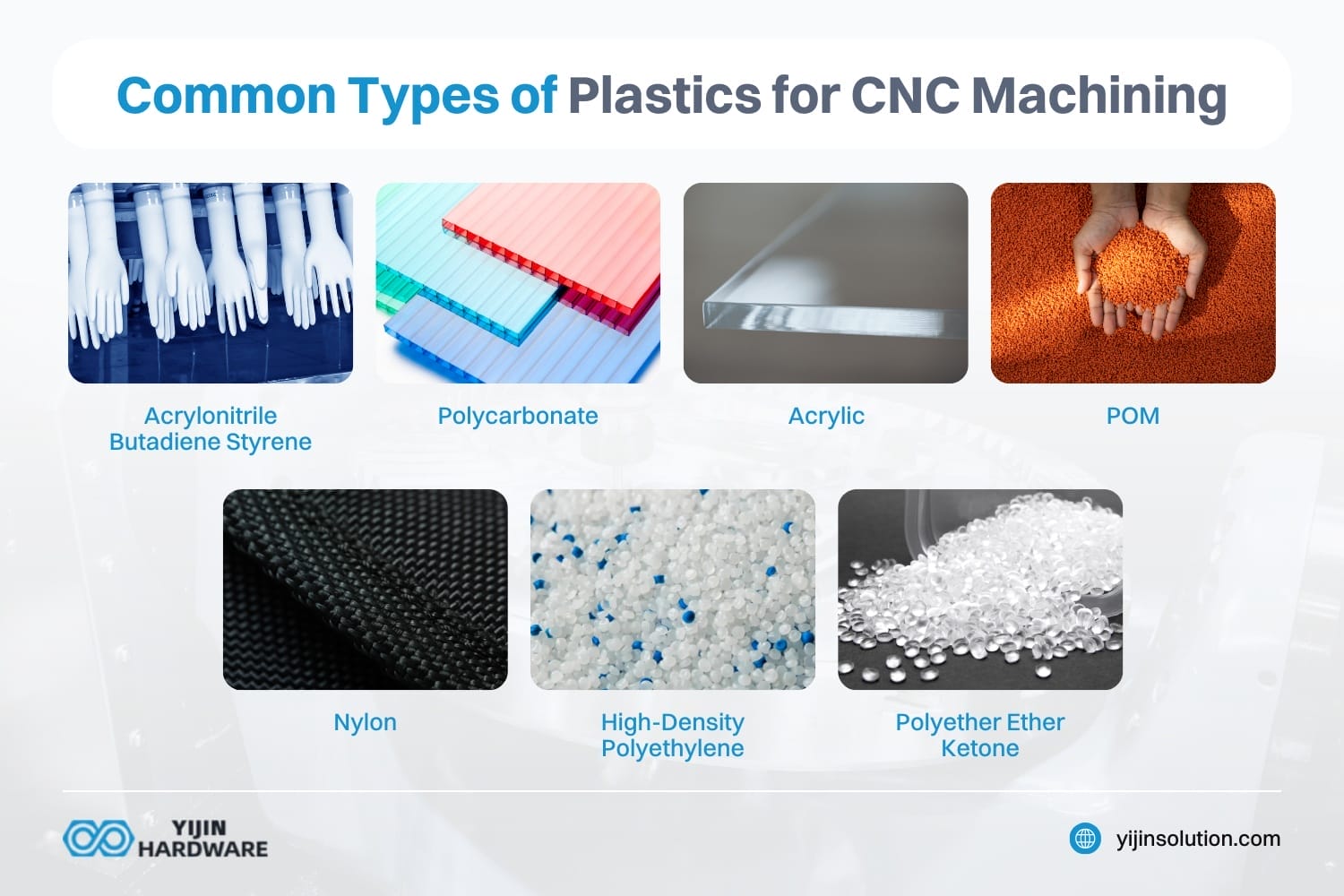 common types of plastics for cnc machining