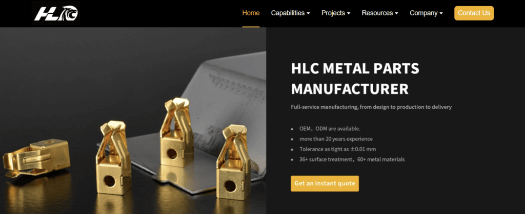 hlc metallteile hersteller website homepage