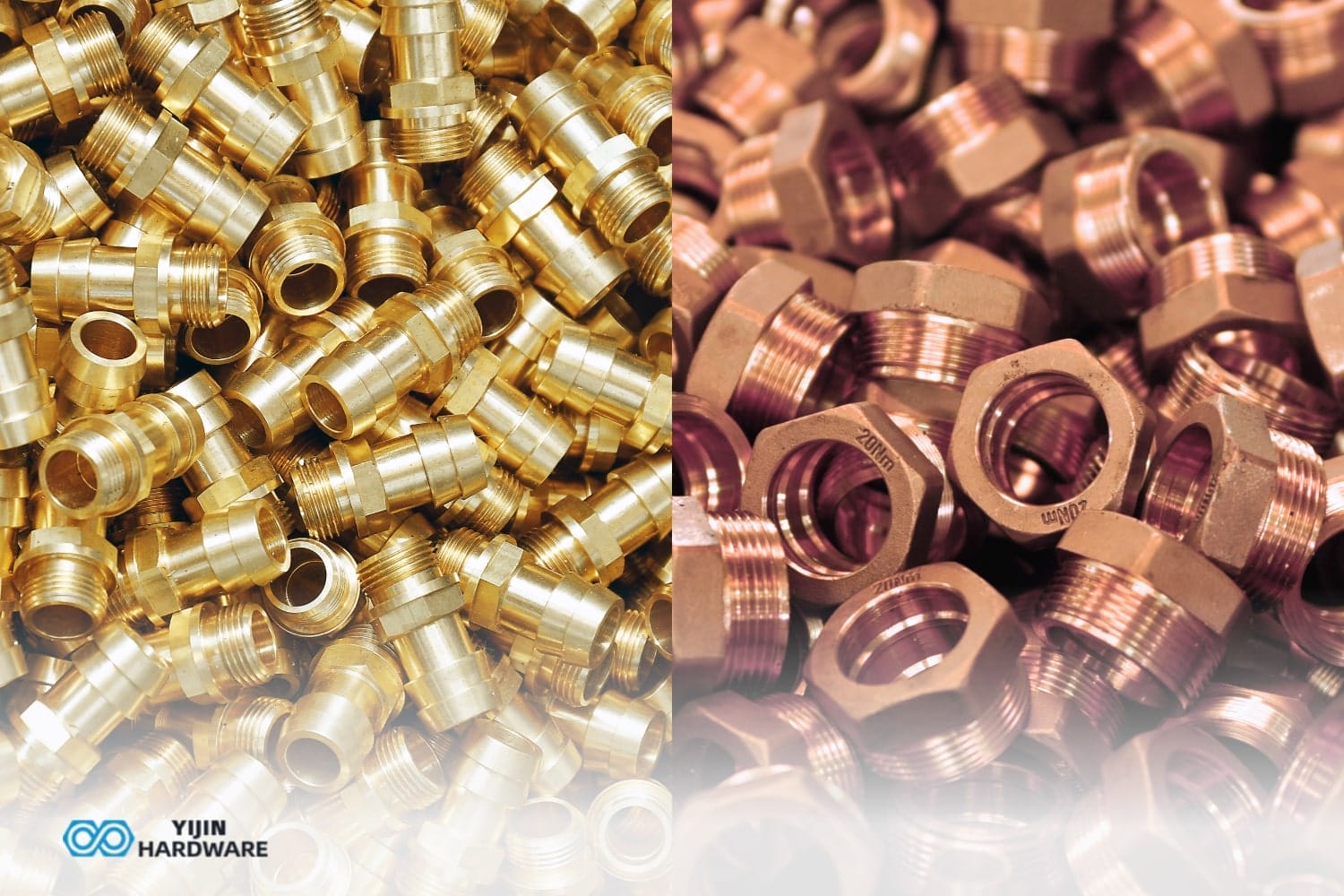 laiton rouge et métal jaune