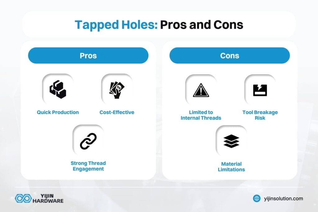 tapped holes pros and cons