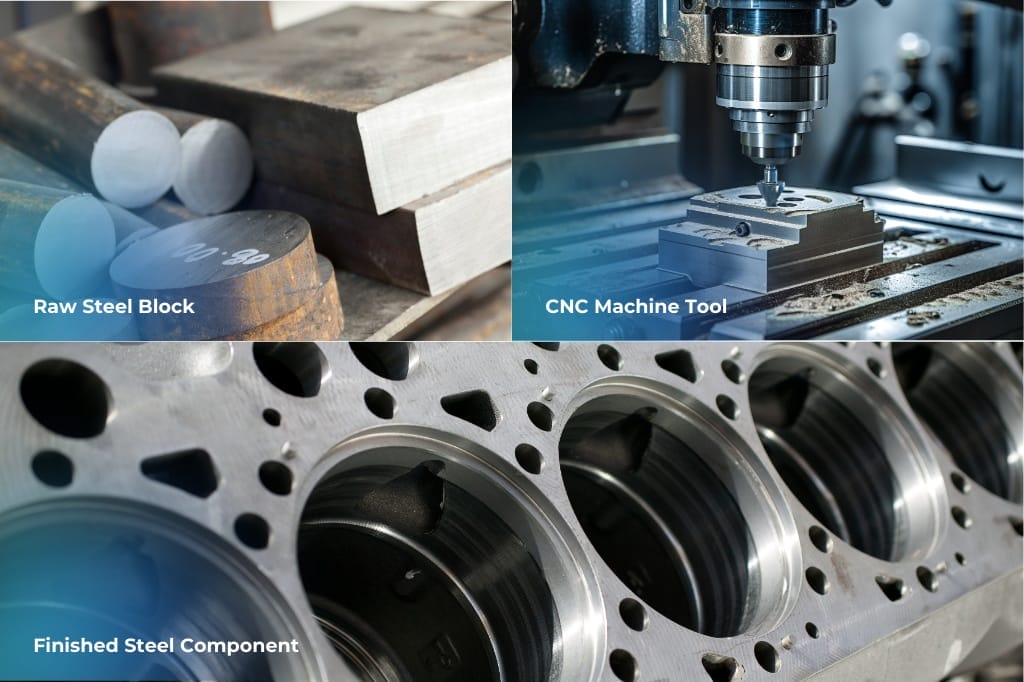 what is steel cnc part machining