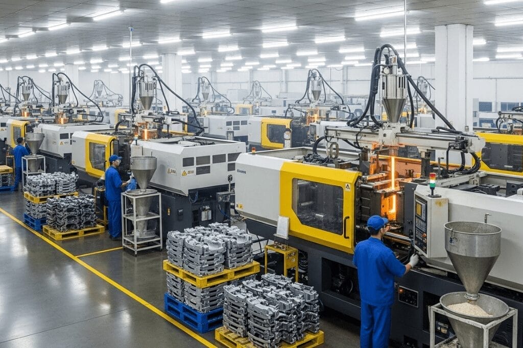 qué volúmenes de producción puede manejar el moldeo por inyección