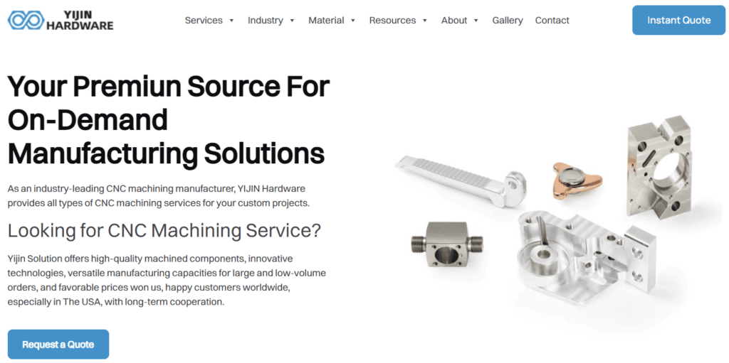 Startseite der Shenzhen Yijin Hardware Website